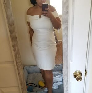 Beautiful fitted off the shoulder White Dress